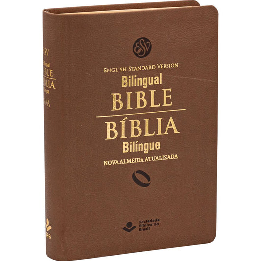 BIBLIA BILINGUE MARROM 13,5X20 CM NAA