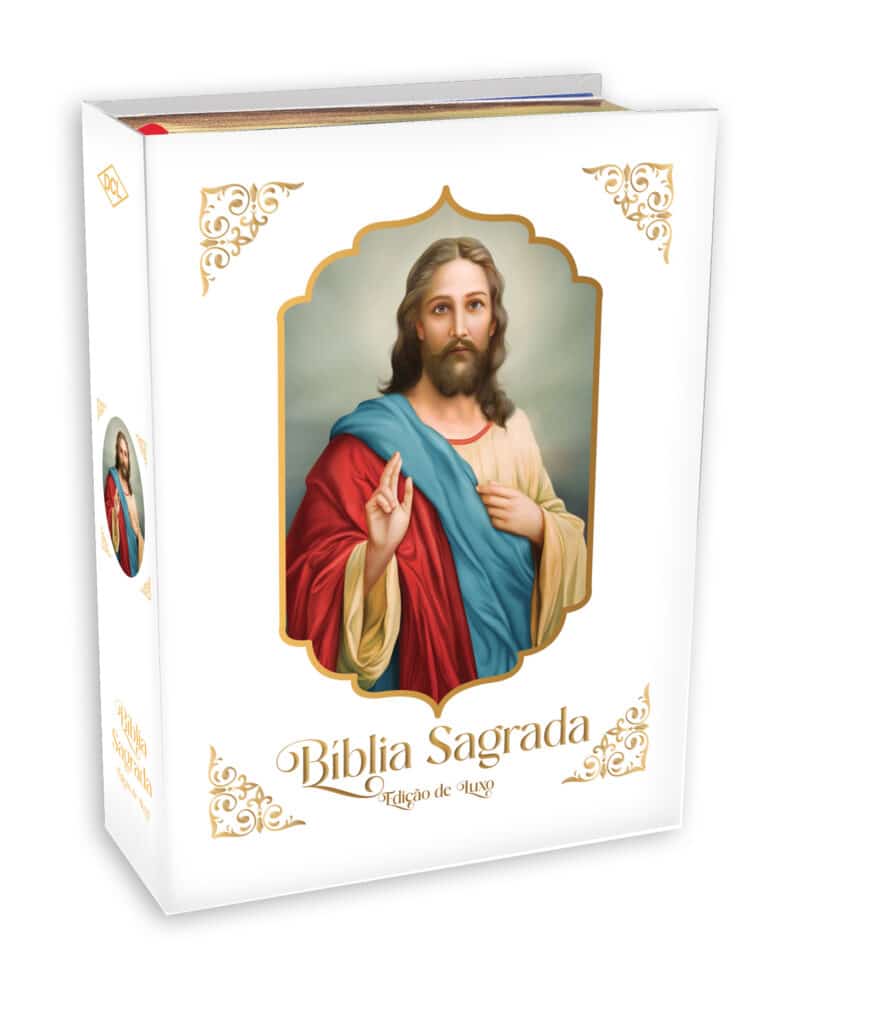 Bíblia Sagrada Católica Grande Edição Luxuosa Branca Kit- DCL