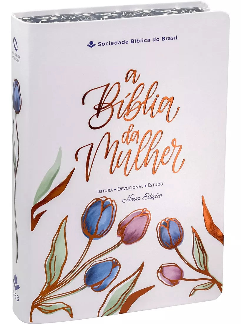 BIBLIA DA MULHER LETRA GRANDE BRANCA ARC 17/X25 CM