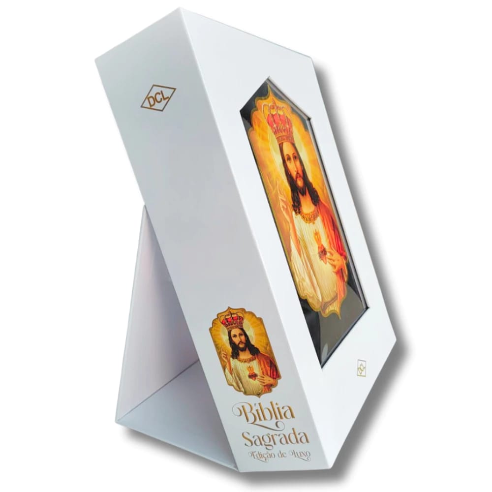 Bíblia Sagrada Católica Grande Edição Luxuosa Branca Kit- DCL